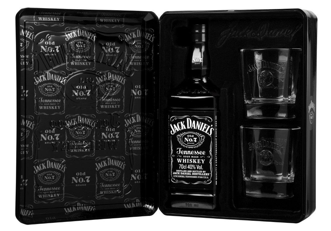 Jack Daniel's 40° 70cl - Coffret métal + 2 verres-0