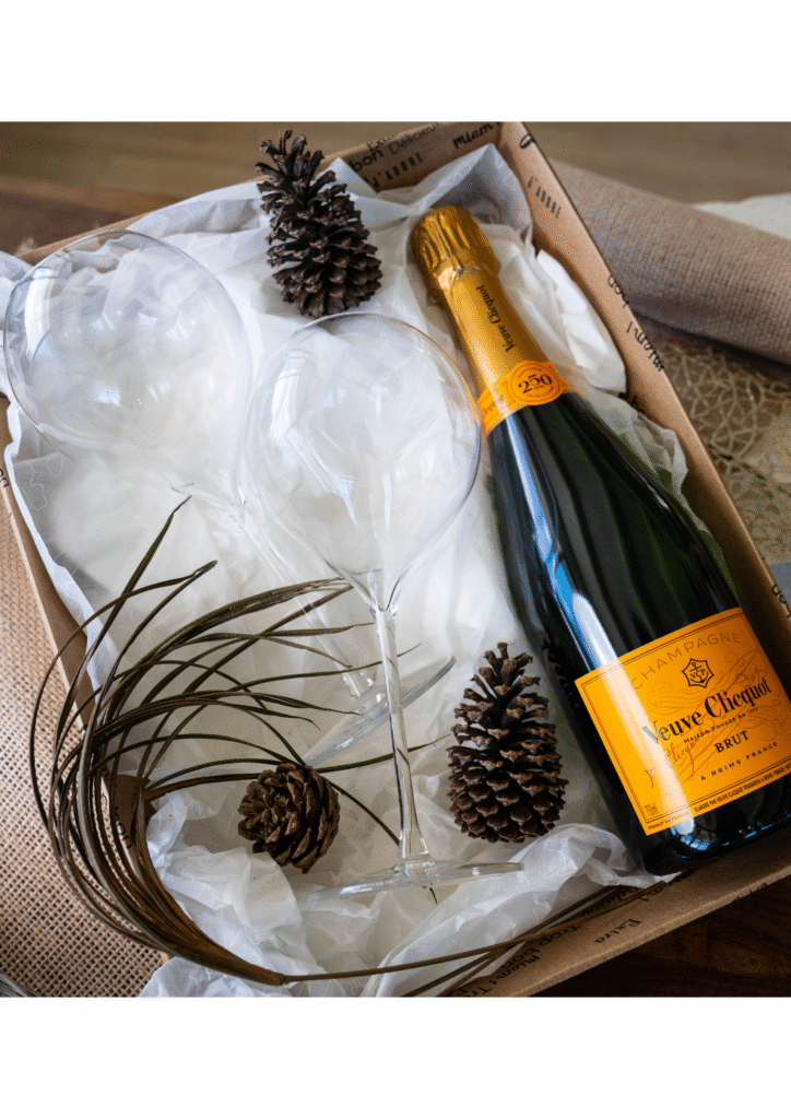 Coffret Veuve Clicquot Brut + 2 coupes